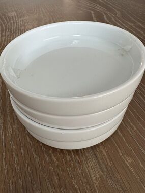 White Ceramic Saucers  - Set of 4